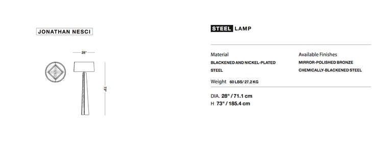 Fabric Jonathan Nesci Steel Lamp For Sale