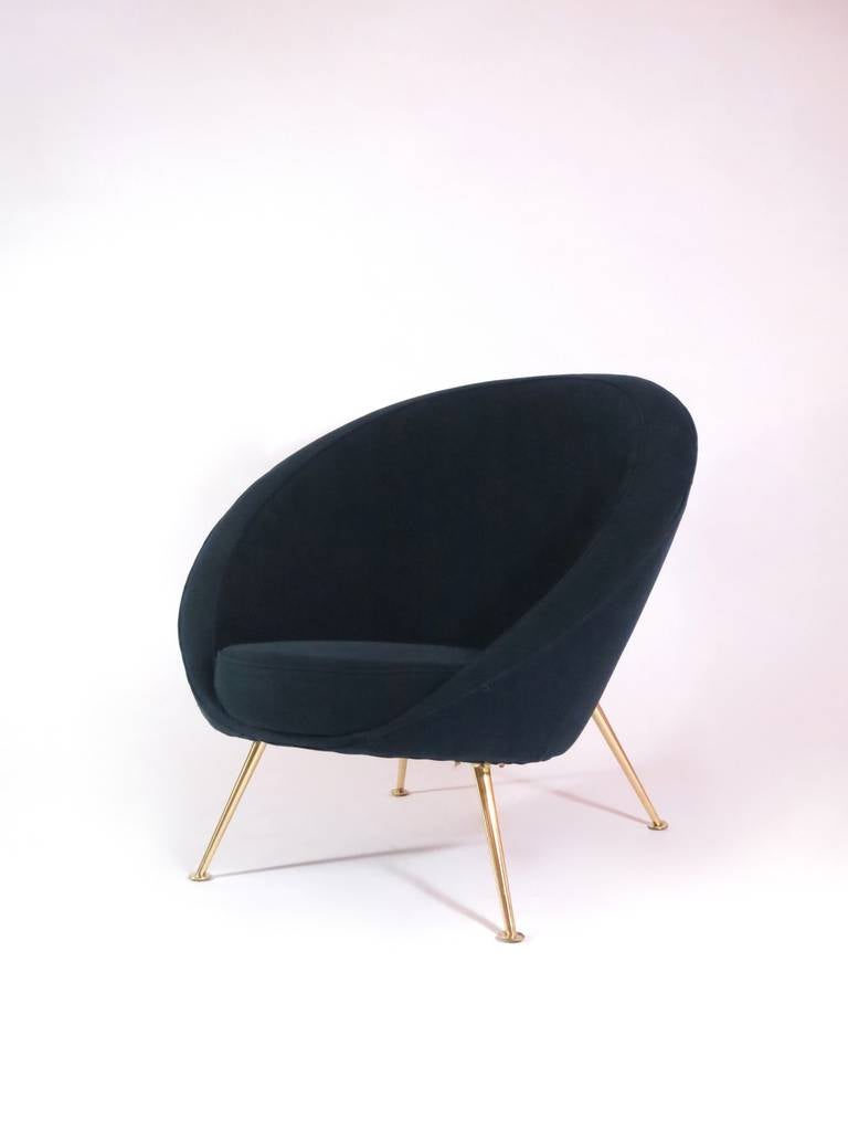 Ico Parisi
Rare Egg Chair, Model Number 813
Italy, c. 1954
Manufactured by Cassina
fabric, tubular brass, brass
31.25 w x 32.125 d x 31.5 h