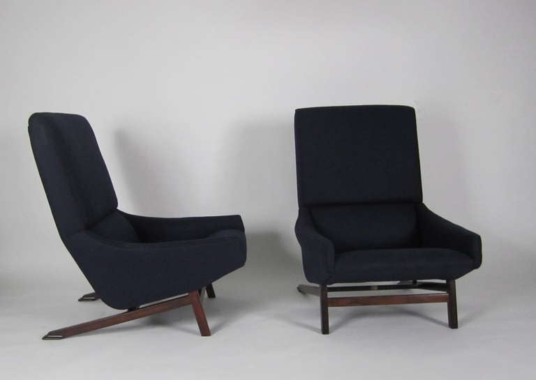 Mid-20th Century Gianfranco Frattini - Pair Of Lounge Chairs -  Model #880 For Cassina