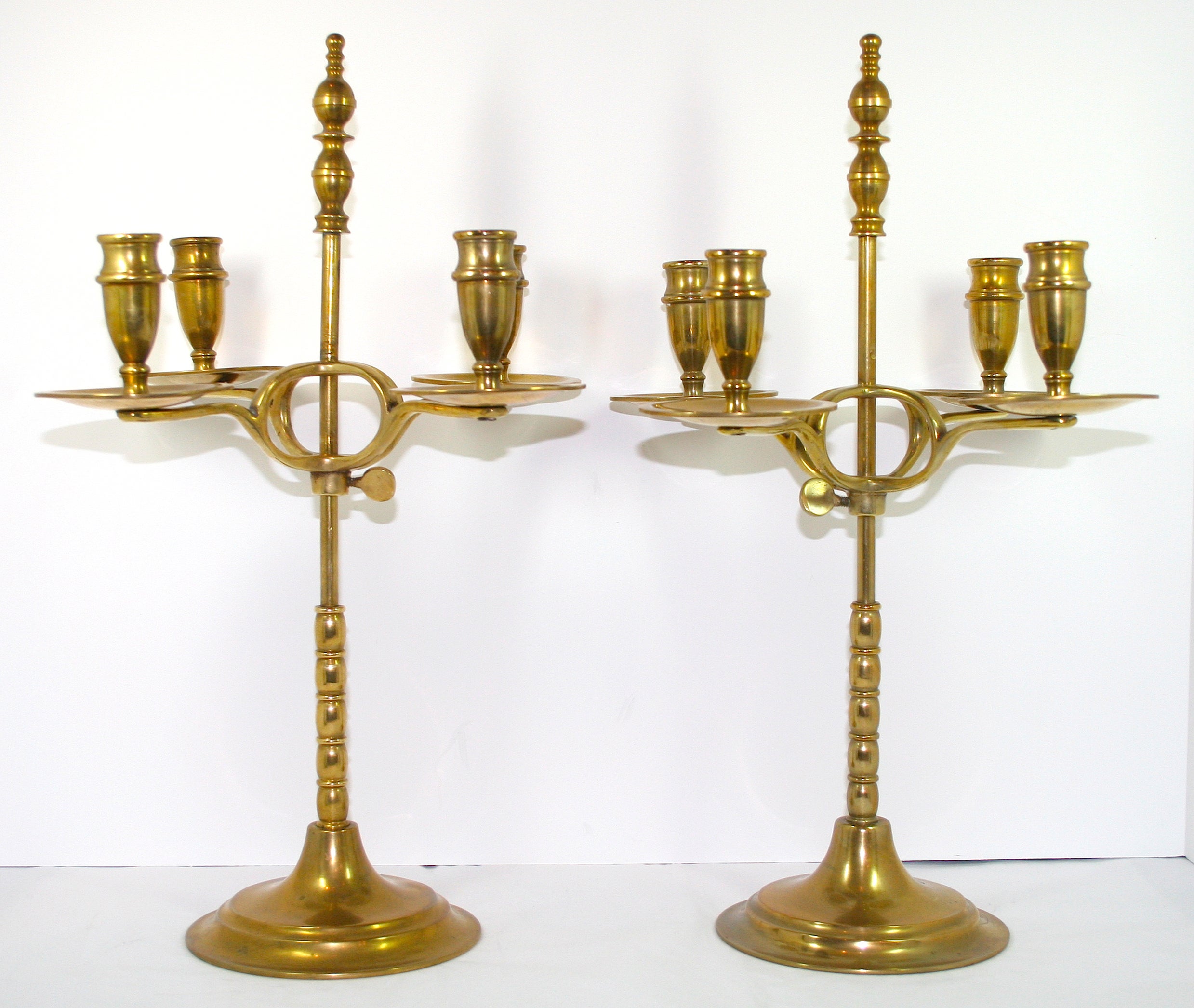 Pair of Brass Candelabras For Sale at 1stDibs