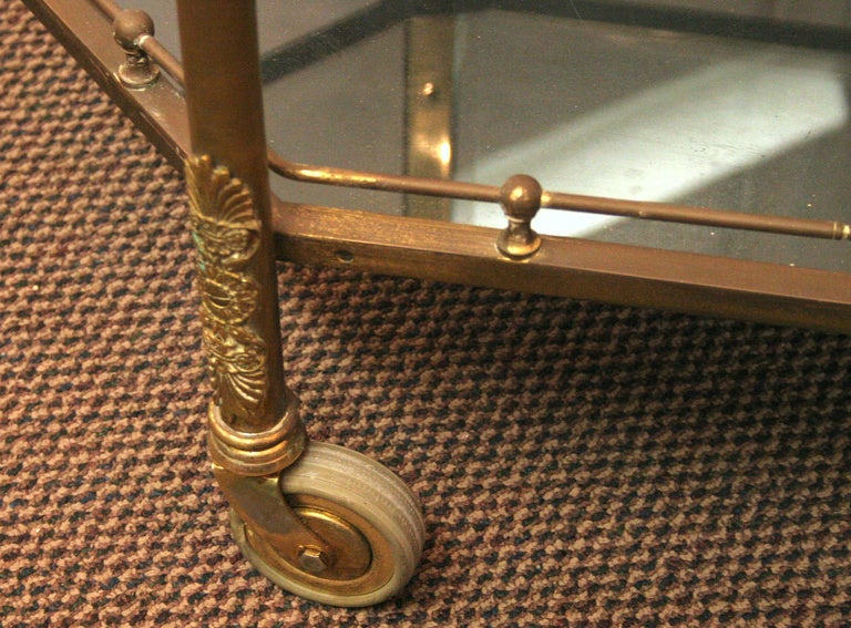 French Brass Serving Tea Cart / Bar Cart at 1stDibs