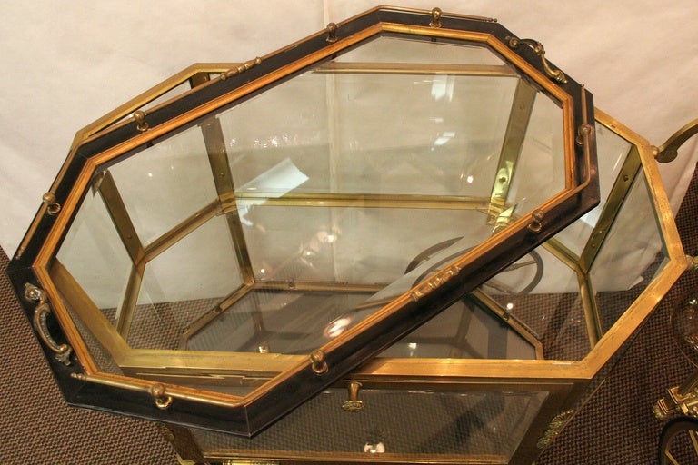 French Brass Serving Tea Cart / Bar Cart at 1stDibs