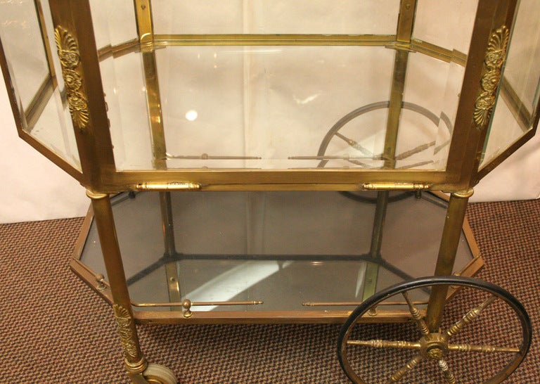 French Brass Serving Tea Cart / Bar Cart at 1stDibs