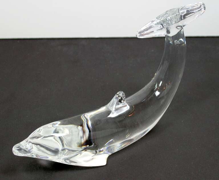 Baccarat crystal dolphin. Please look at our other listings for more Baccarat animals.