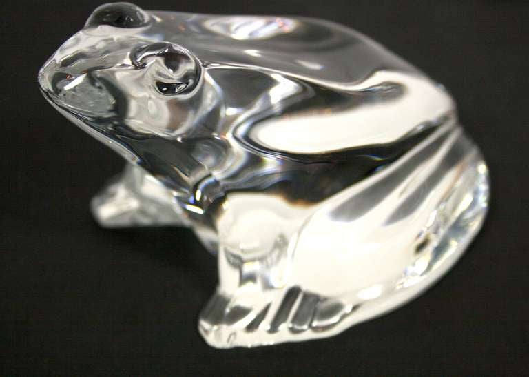 Baccarat crystal frog. Please look at our other listings for more Baccarat animals.