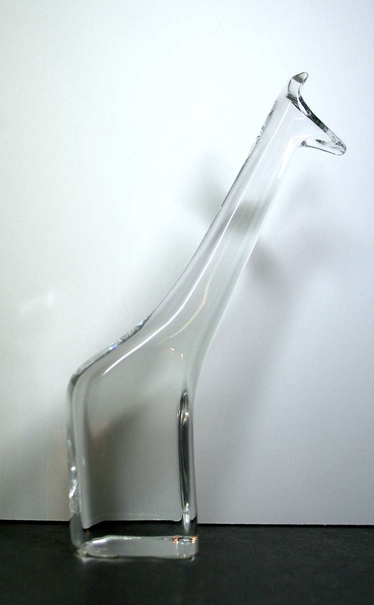 Baccarat crystal giraffe. Please look at our other listings for more Baccarat animals.