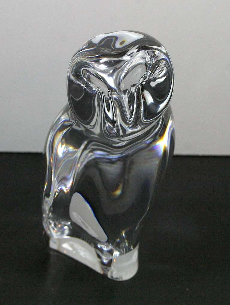 Baccarat crystal owl. Please look at our other listings for more Baccarat animals.