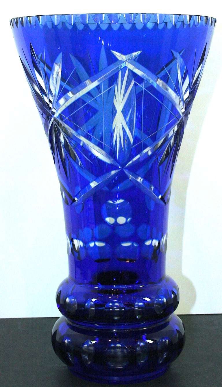 Cut to Clear Cobalt Vase