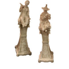 Pair of ceramic Chinese figures