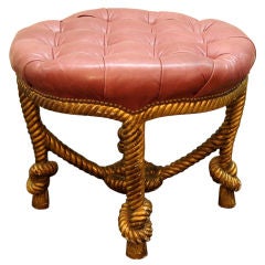 Leather Tufted Ottoman