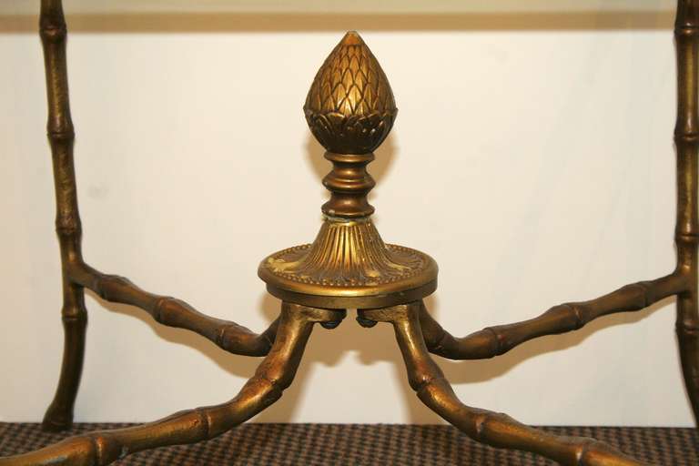 Faux Bamboo Brass Side Tables