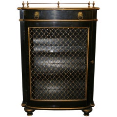 Ebonised Wood Cabinet With Gilded Details