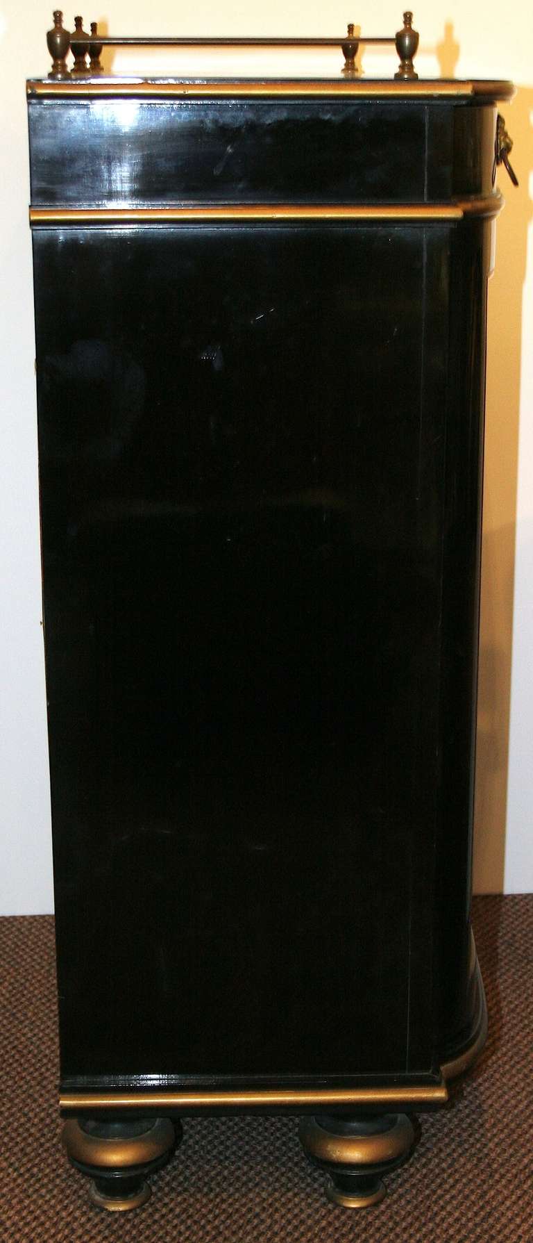 Ebonised Wood Cabinet With Gilded Details