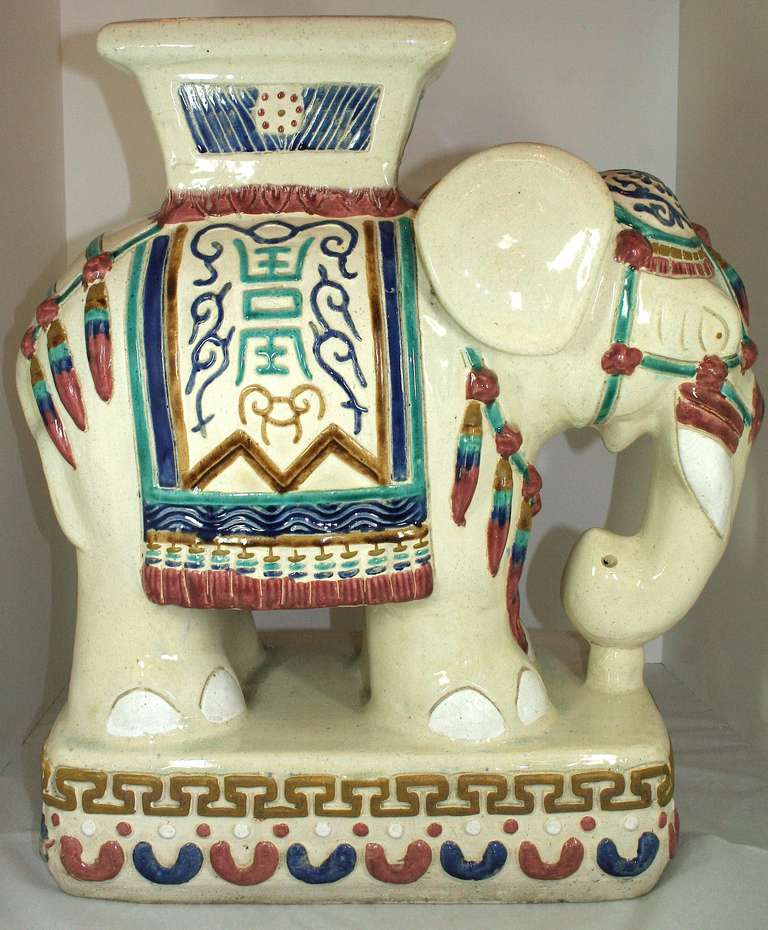 Pair of Vintage Elephant Garden Seats