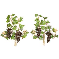 Vintage Grape Tole Sconces