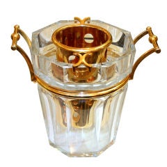 Baccarat Moulin Rouge Champagne Bucket With Gold Fittings