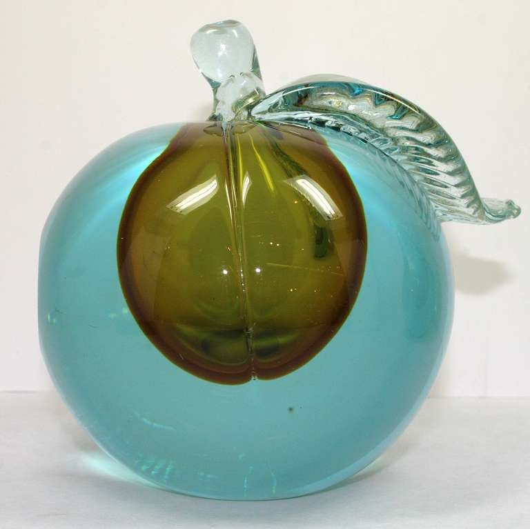 20th Century Apple and Pear Glass Bookends For Sale