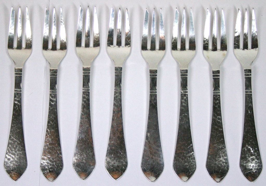 Set of Georg Jensen Sterling Continental Pattern Flatware