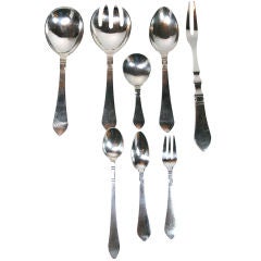 Set of Georg Jensen Sterling Continental Pattern Flatware