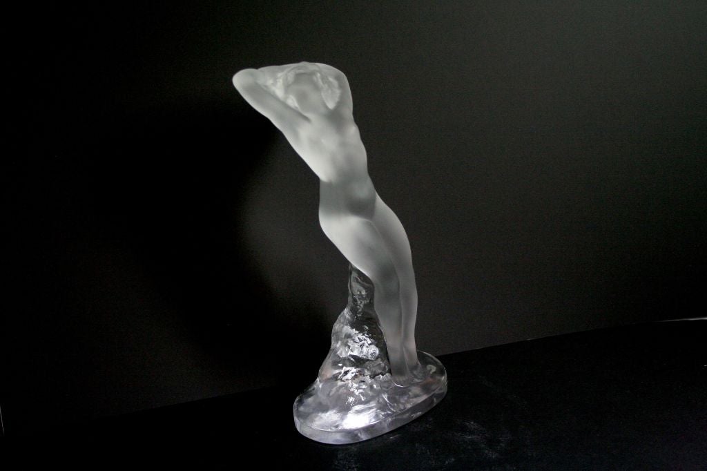 20th Century Lalique Crystal Danseuse Bras Leves Dans w Arms Up 11908