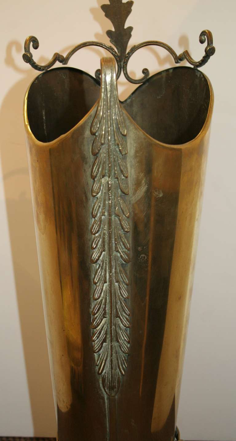 Brass Boot Umbrella Stand For Sale 2