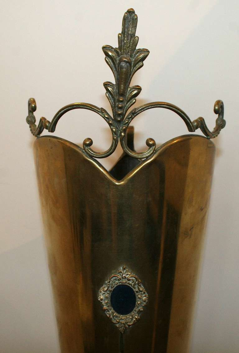 Brass Boot Umbrella Stand For Sale 5