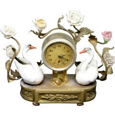 French Porcelain and Bronze Clock