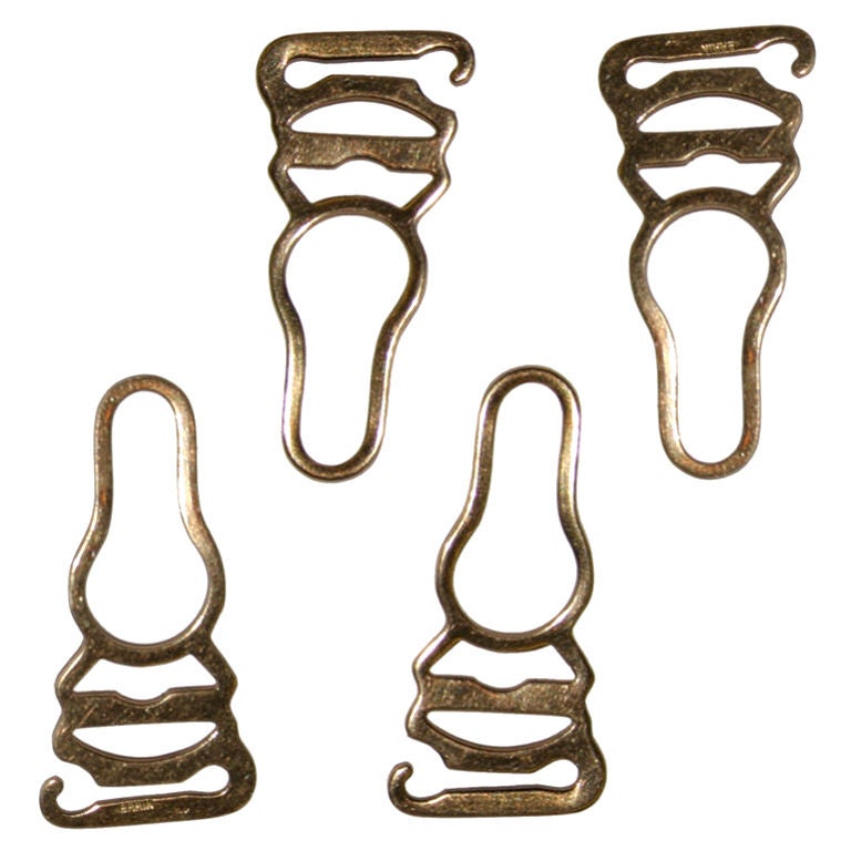 Four Gold Garter Belt Fasteners at 1stDibs