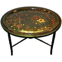 Antique 1920's Coffee Table With Removable Tray