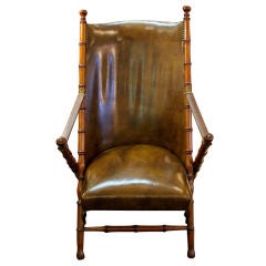 Leather campaign chair