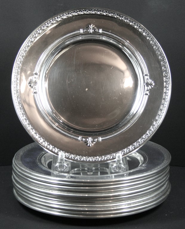 Set of 12 Sterling Bread and Butter Plates