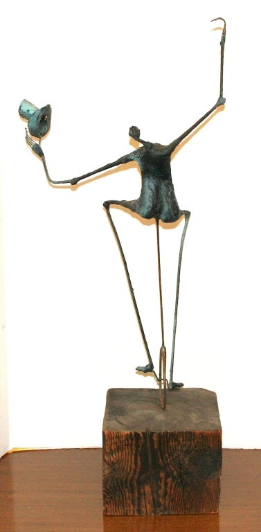 Modernist Sculpture, Man On A Unicycle In Excellent Condition In New York, NY