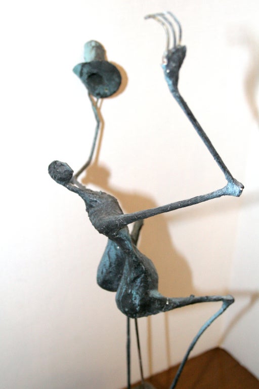 Mid-20th Century Modernist Sculpture, Man On A Unicycle