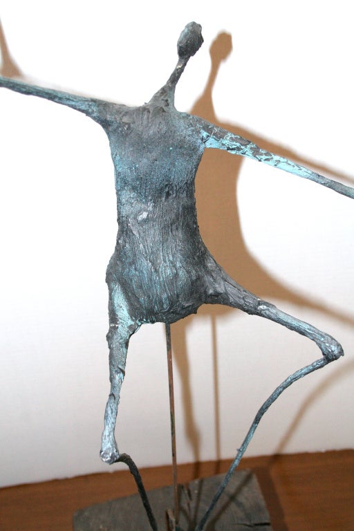Metal Modernist Sculpture, Man On A Unicycle