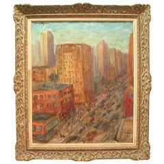 Oil on Canvas of Urban Scene by Fanny Holtzmann