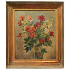 Vintage Oil on Canvas of Still Life by Fanny Holtzmann