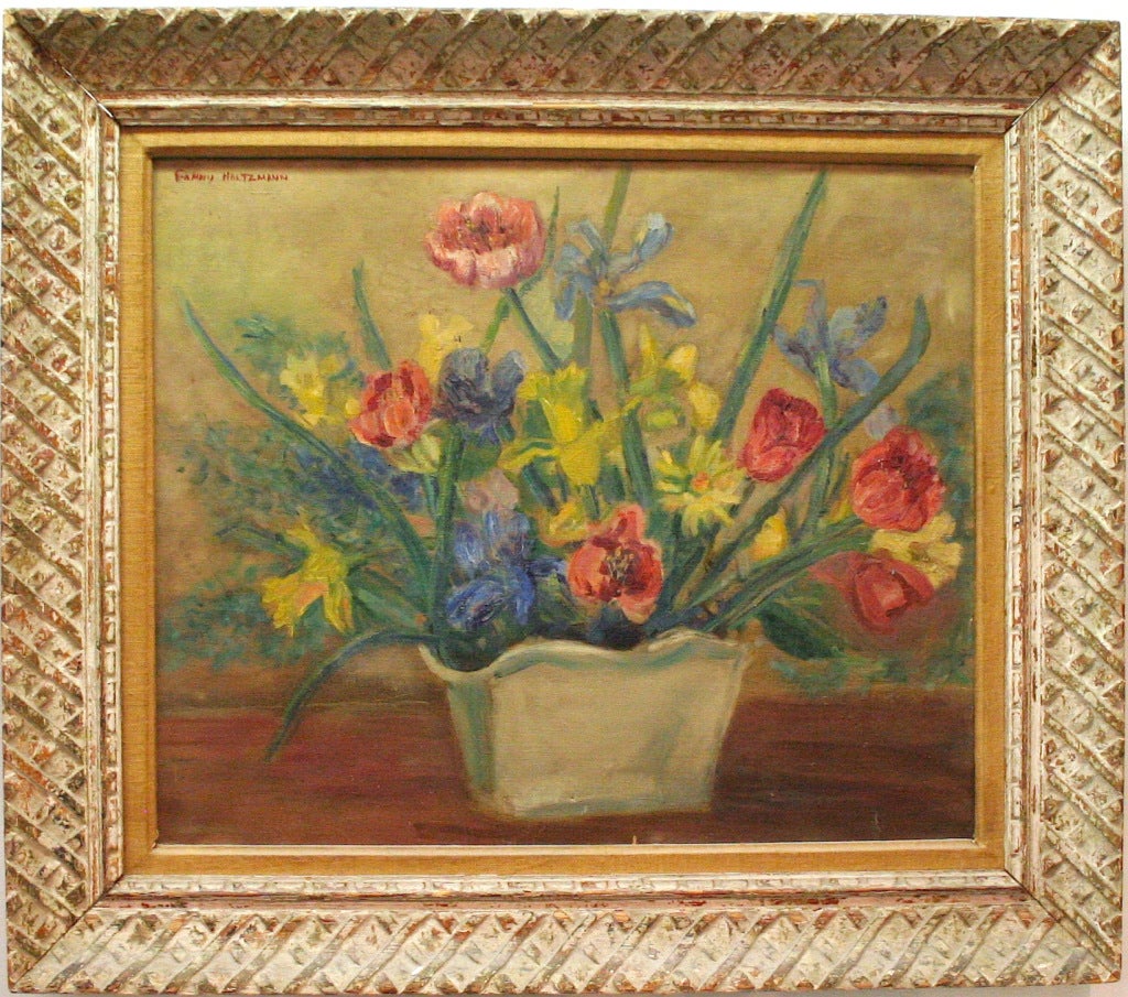 Still Life with Tulips, Iris & Daffodils by Fanny Holtzmann