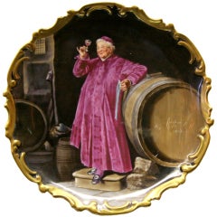 Painted Limoges France Plate of a Vintner