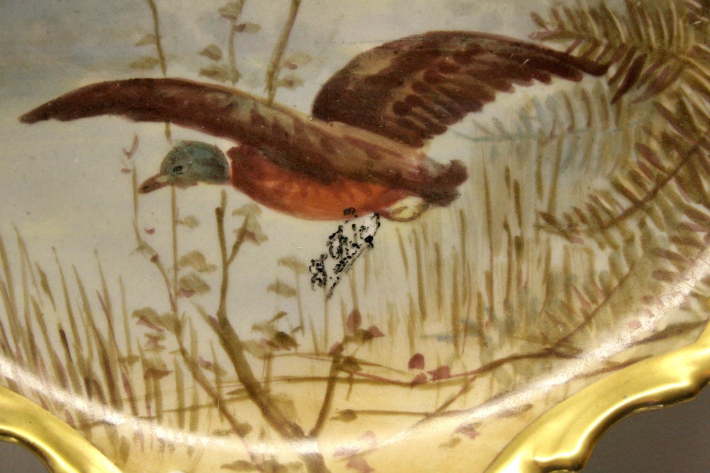 An early 20th century French Limoges artist signed plate of Game Birds. 
Hallmarked Limoge LRL France 