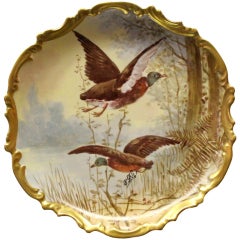 Limoges Artist Signed Plate of Game Birds
