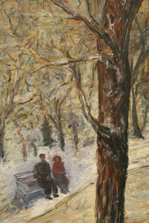 Park Scene by Fanny Holtzmann In Excellent Condition For Sale In New York, NY