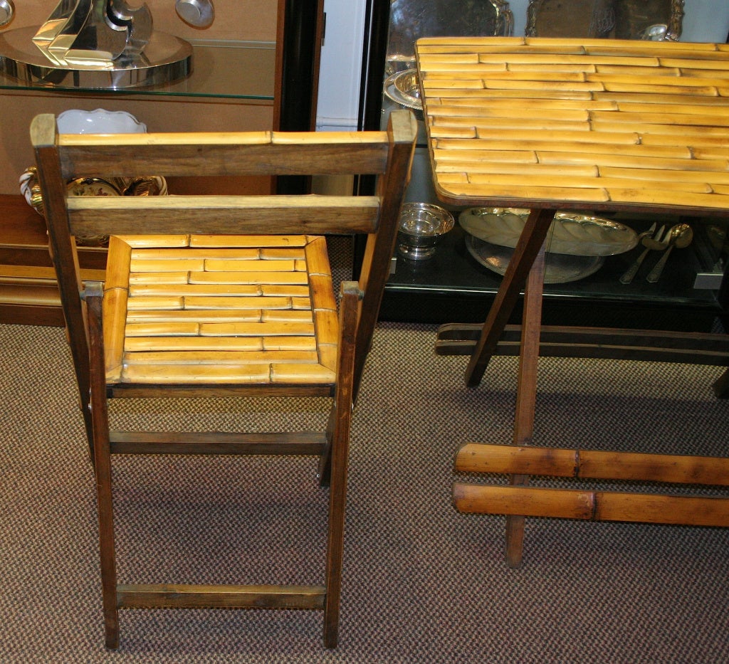 20th Century Bamboo 3-Piece Bistro Set For Sale