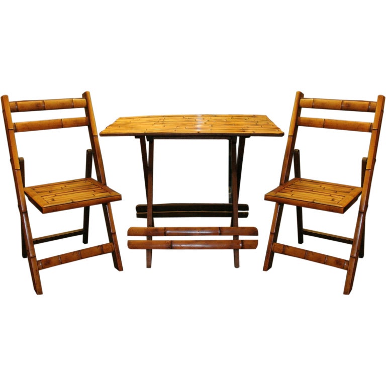Bamboo 3-Piece Bistro Set For Sale