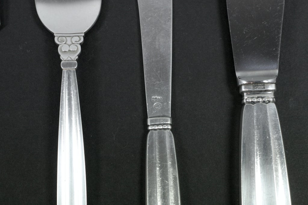 Georg Jensen Acorn Sterling Silver Flatware Service for Twelve 2