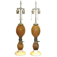 Pair of Pineapple Shaped Lamps