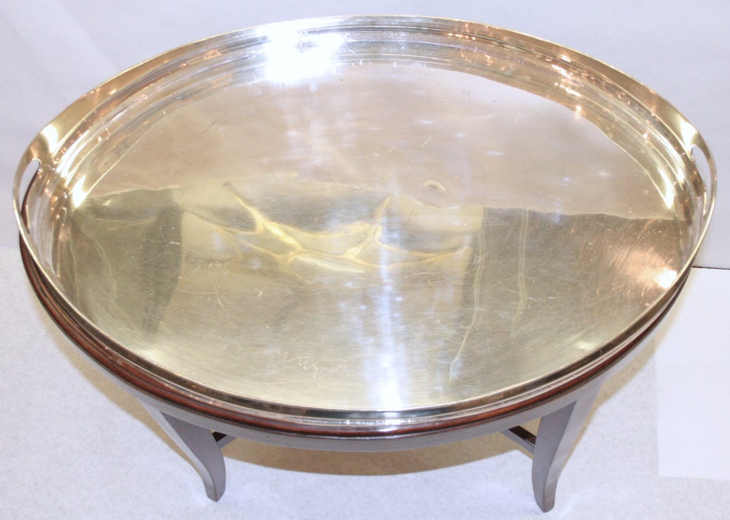 English Silver Tray Table