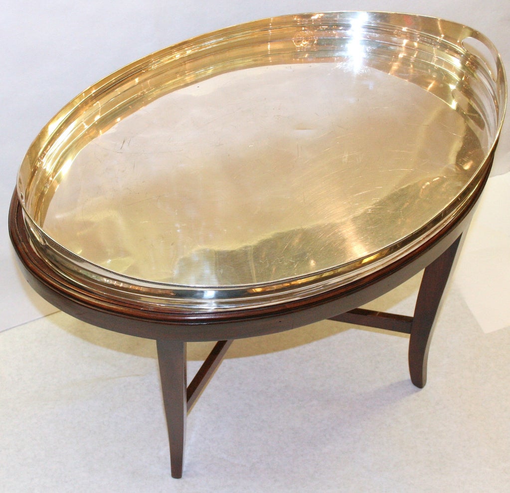 Silver Plate Silver Tray Table