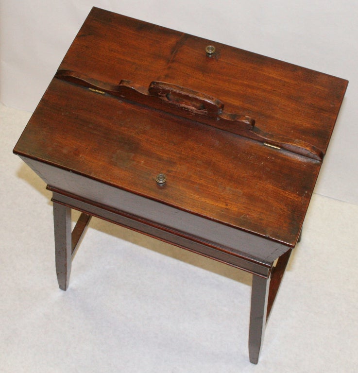antique sewing box on legs