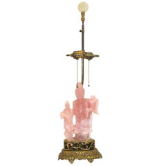 Chinese Rose Quartz Lamp