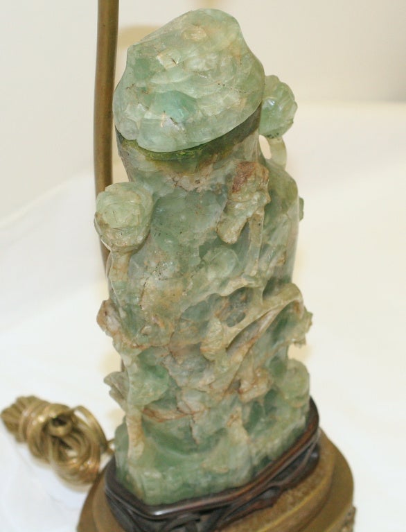 20th Century Chinese Green Quartz Lamp For Sale